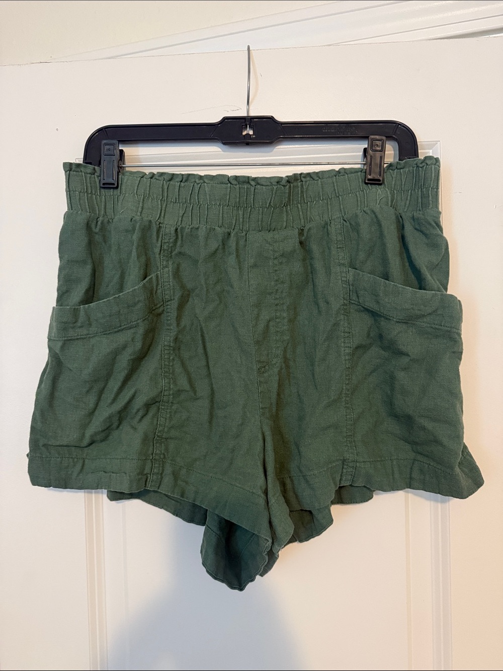 a new day Olive Green High Waist Casual Shorts with Front Pockets